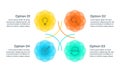 Infographic concept with 4 steps, part or options. Business layout template with four abstract circles.